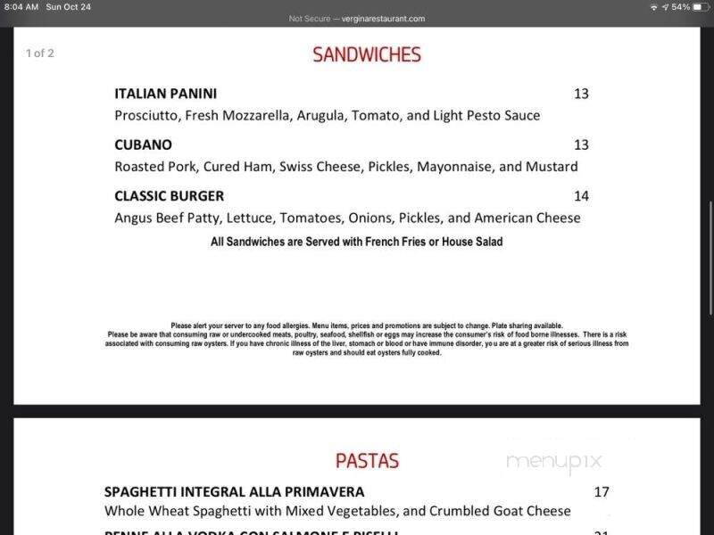 Vergina On Fifth Avenue - Naples, FL menu_pic