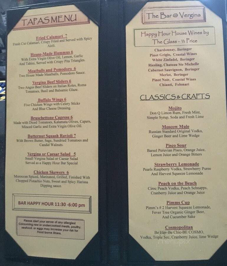 Vergina On Fifth Avenue - Naples, FL menu_pic