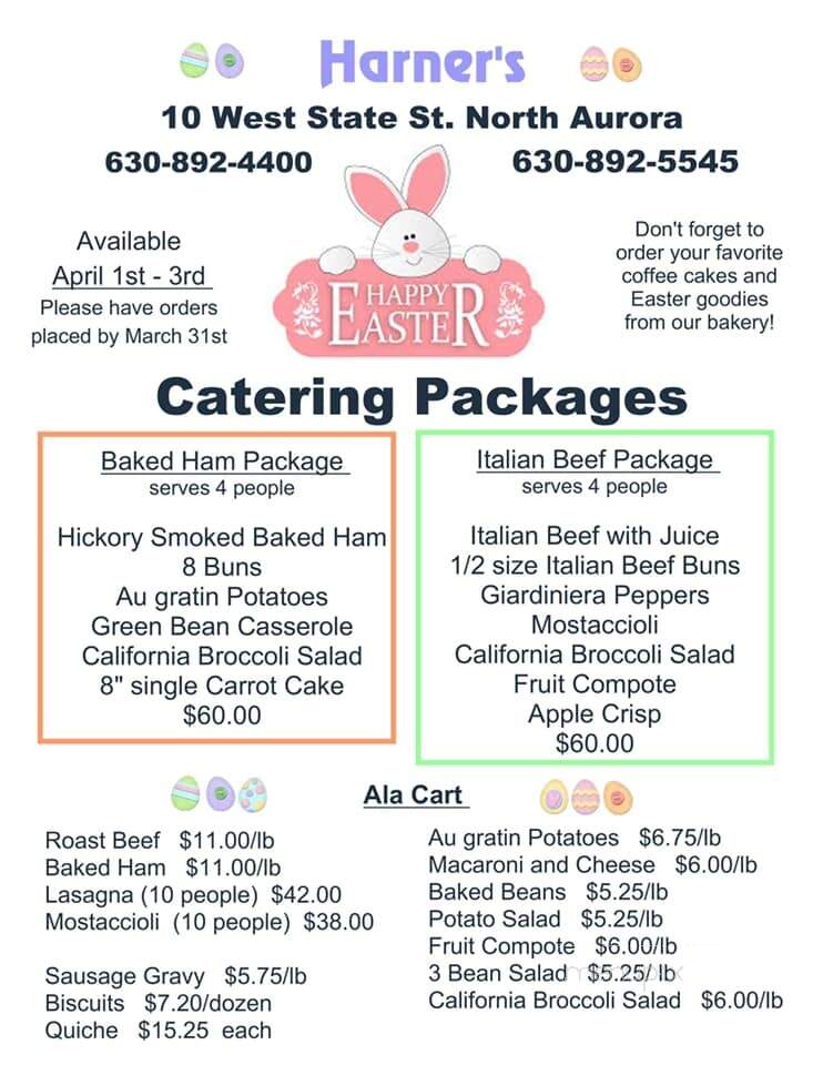 Harner's Bakery Restaurant - North Aurora, IL menu_pic