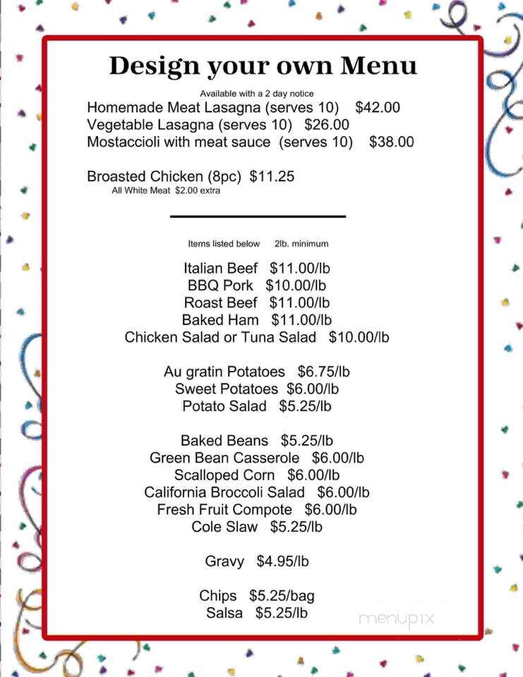 Harner's Bakery Restaurant - North Aurora, IL menu_pic