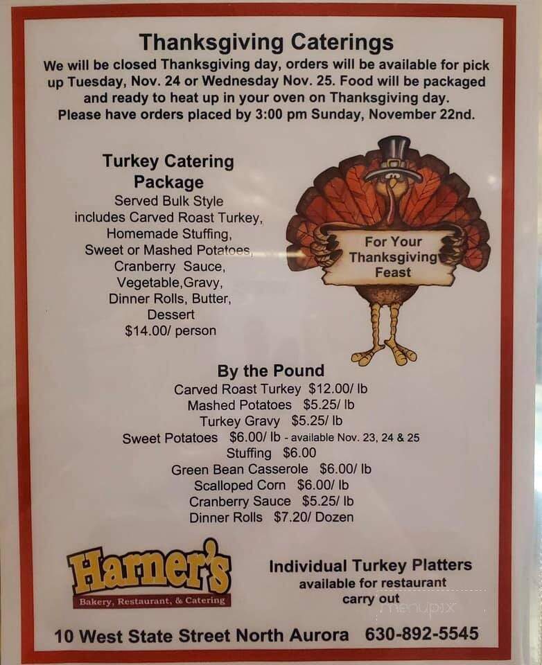 Harner's Bakery Restaurant - North Aurora, IL menu_pic