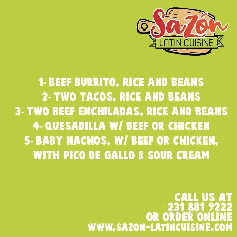 Sazon Latin Cuisine - Petoskey, MI menu_pic