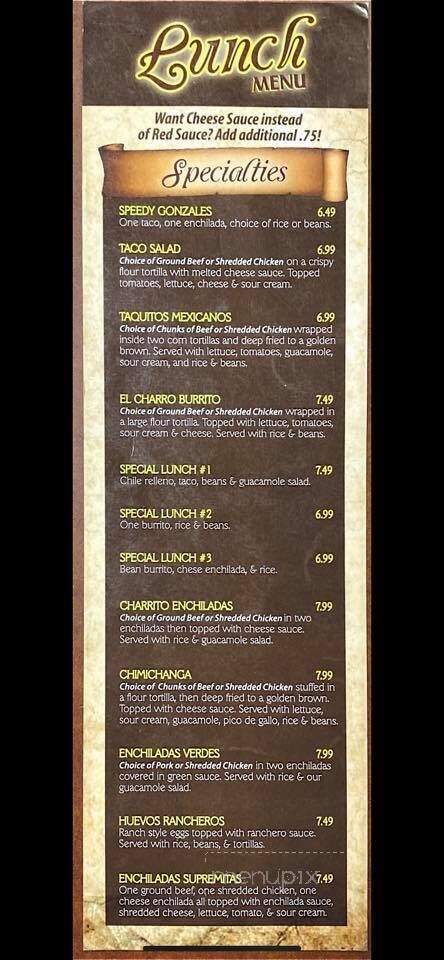 El Charro Mexican Restaurant - Lebanon, MO menu_pic