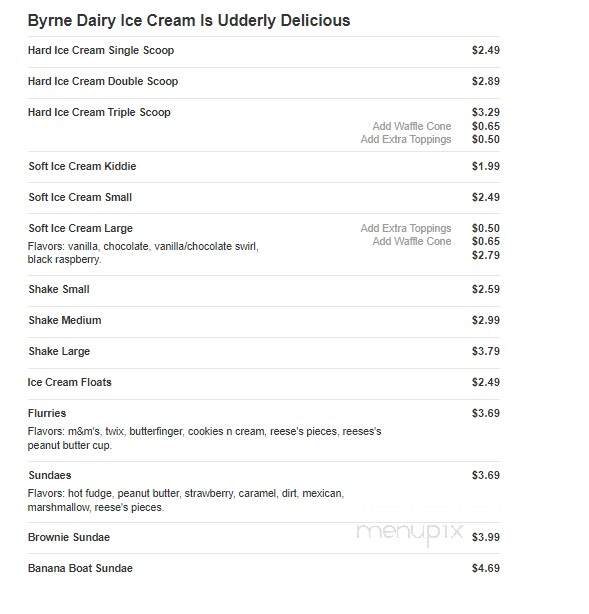 Byrne Dairy Stores - Phelps, NY menu_pic