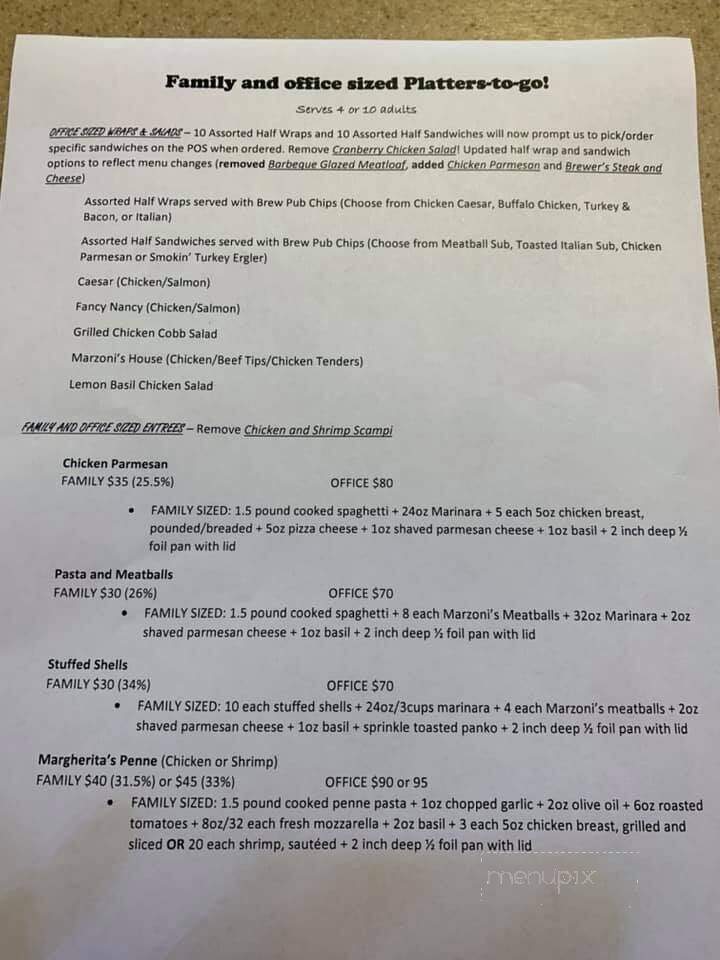 Marzoni's Brick Oven & Brewery - Selinsgrove, PA menu_pic
