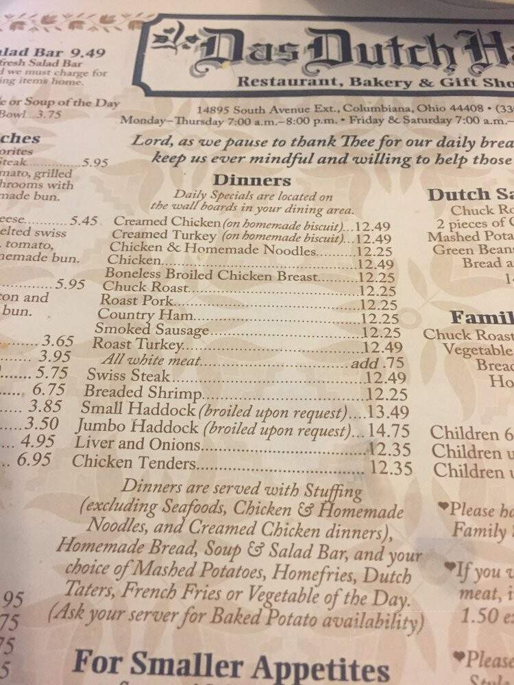 Das Dutch Haus Restaurant - Columbiana, OH