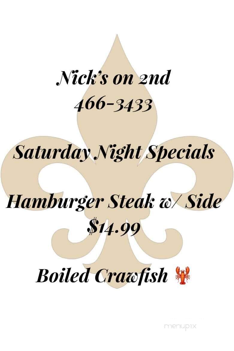 Nick's On 2nd St - Eunice, LA menu_pic
