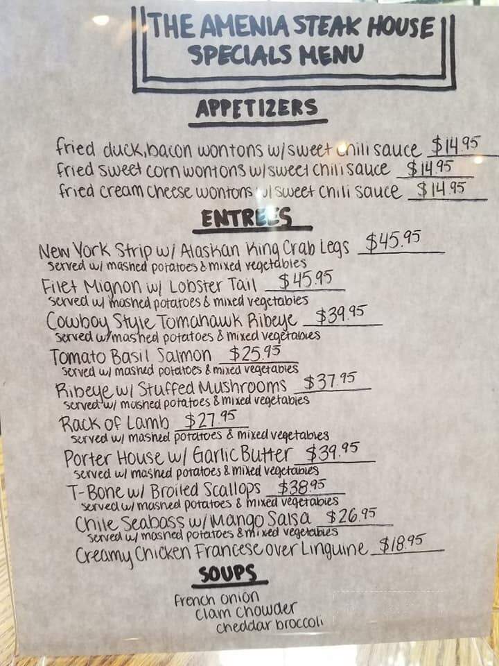 Amenia Steak House - Amenia, NY menu_pic