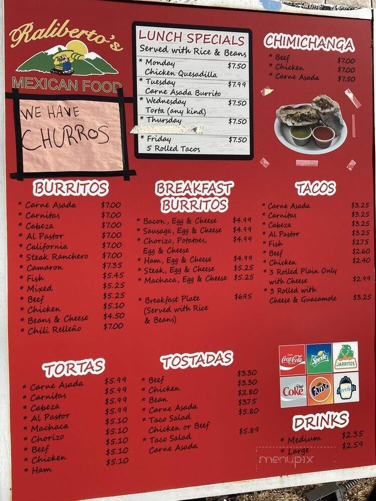 Ralibertos - Arvada, CO menu_pic