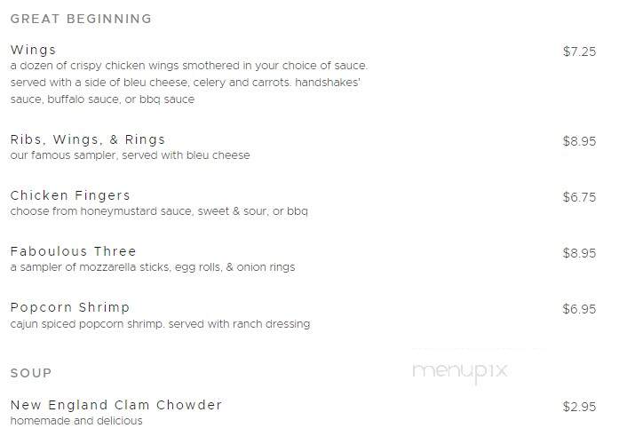 Handshakes Bar & Grill - Fishkill, NY menu_pic