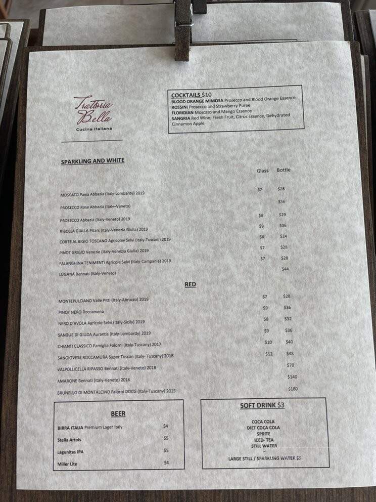 Trattoria Bella Cucina Italiana - Palm Bay, FL menu_pic
