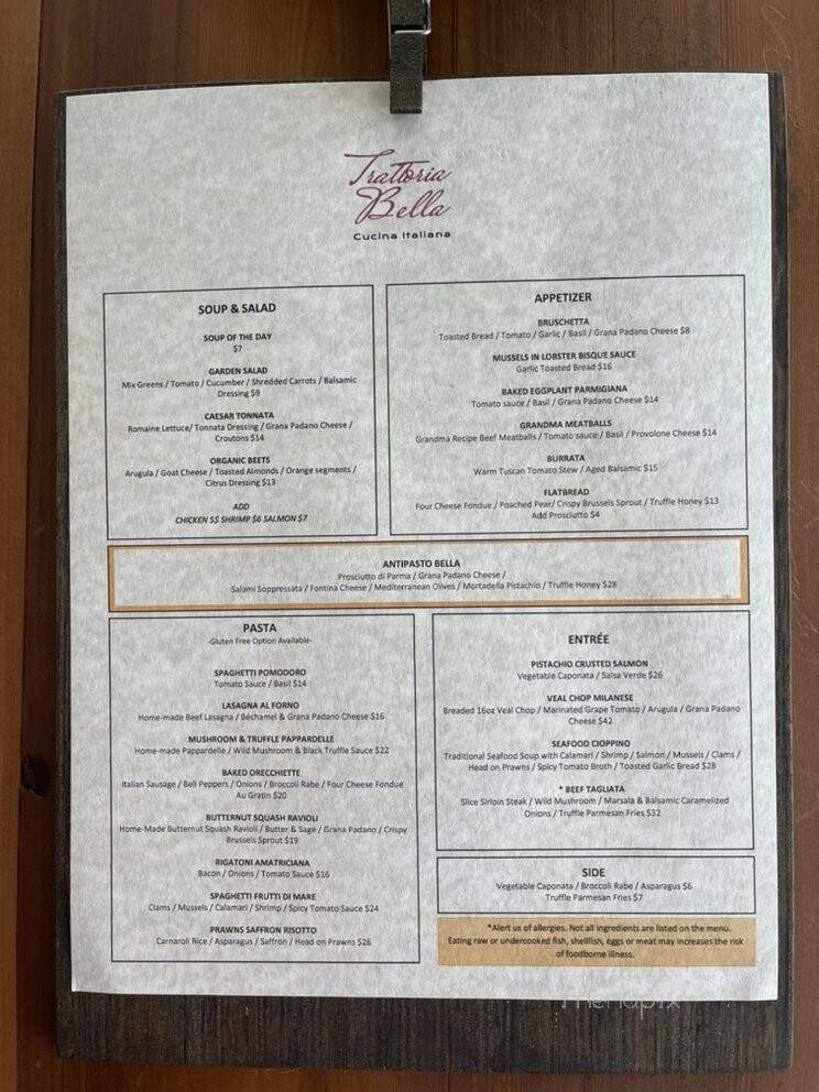 Trattoria Bella Cucina Italiana - Palm Bay, FL menu_pic