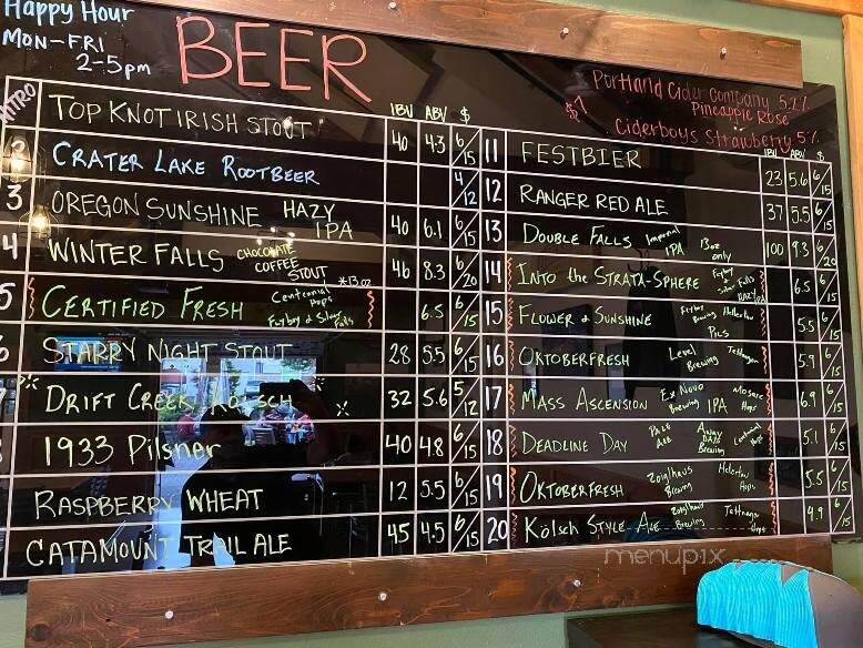 Silver Falls Brewery - Silverton, OR menu_pic