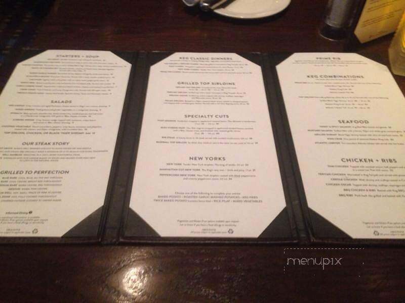 Keg Steakhouse & Bar - Moncton, NB menu_pic