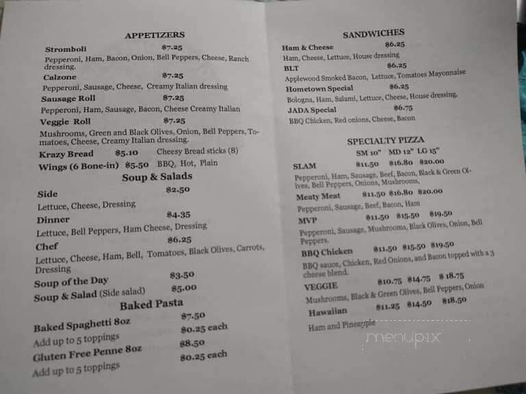 Bob's Hometown Pizza - Noel, MO menu_pic
