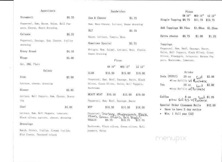 Bob's Hometown Pizza - Noel, MO menu_pic