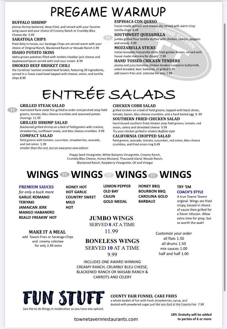 Towne Tavern York - York, SC menu_pic