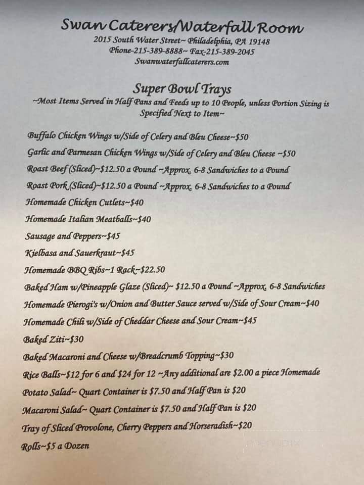Waterfall Room - Philadelphia, PA menu_pic