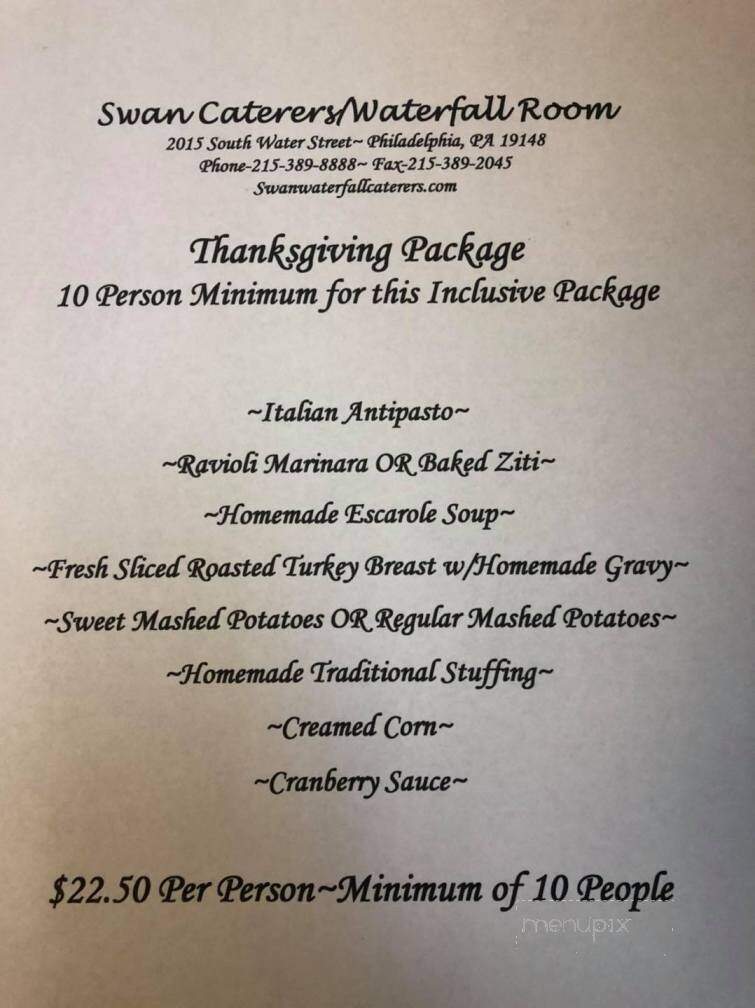 Waterfall Room - Philadelphia, PA menu_pic
