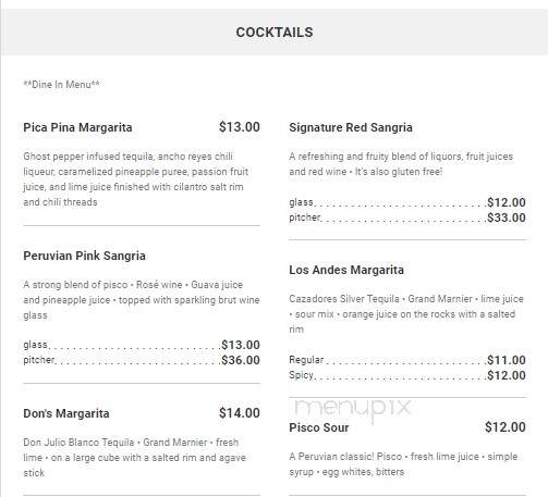 Los Andes Restaurant - Providence, RI menu_pic
