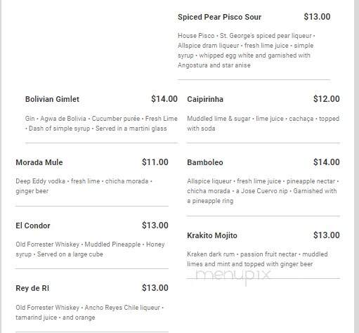 Los Andes Restaurant - Providence, RI menu_pic