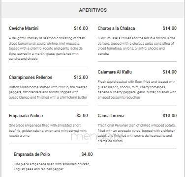Los Andes Restaurant - Providence, RI menu_pic