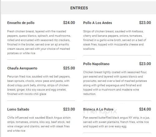 Los Andes Restaurant - Providence, RI menu_pic