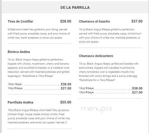 Los Andes Restaurant - Providence, RI menu_pic