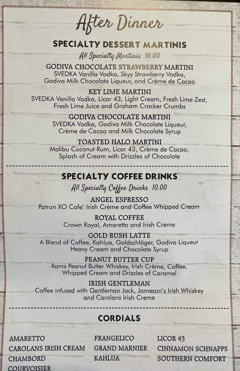 Cowboys & Angels - Helen, GA menu_pic