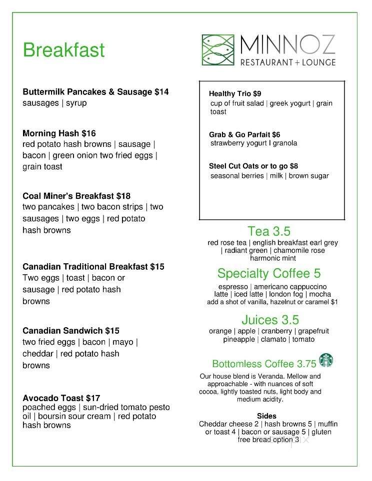 Minnoz at the Coast Bastion Inn - Nanaimo, BC menu_pic