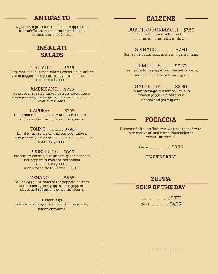 Gemelli's Italian Market - Gaithersburg, MD menu_pic