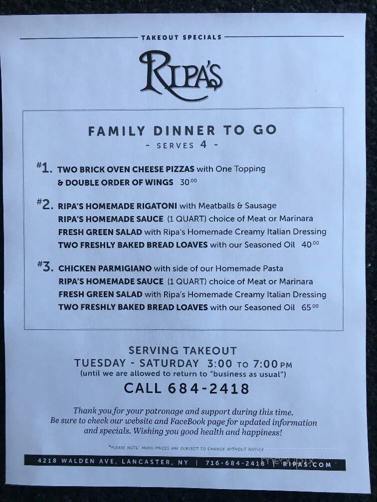 Ripa's Restaurant - Lancaster, NY