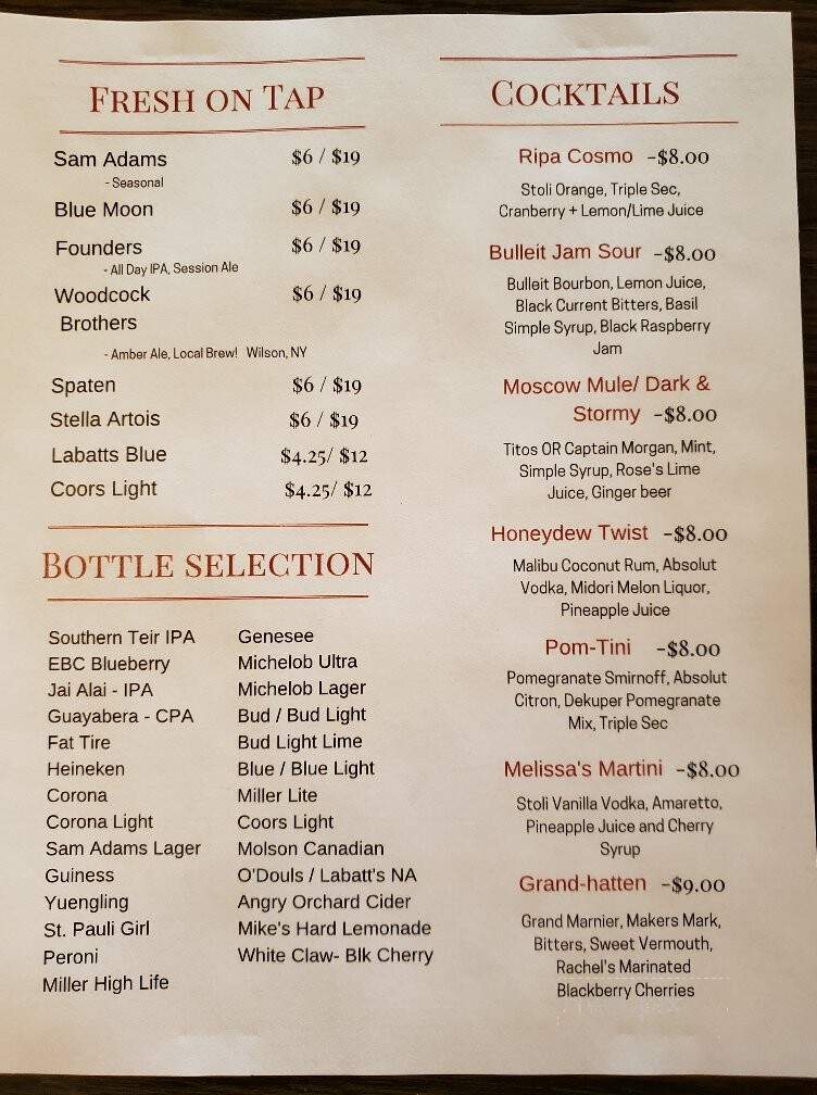 Ripa's Restaurant - Lancaster, NY menu_pic