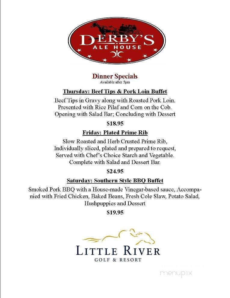 Little River Resort & Golf - Carthage, NC menu_pic