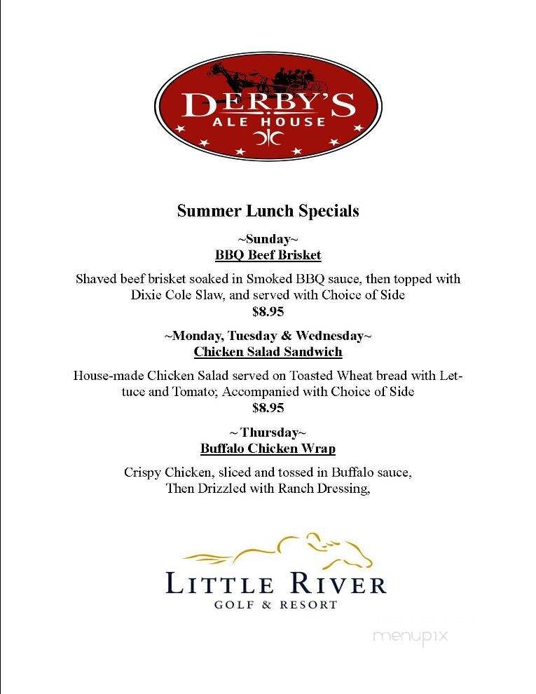 Little River Resort & Golf - Carthage, NC menu_pic