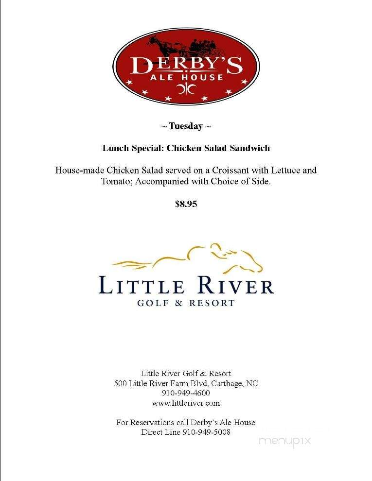 Little River Resort & Golf - Carthage, NC menu_pic