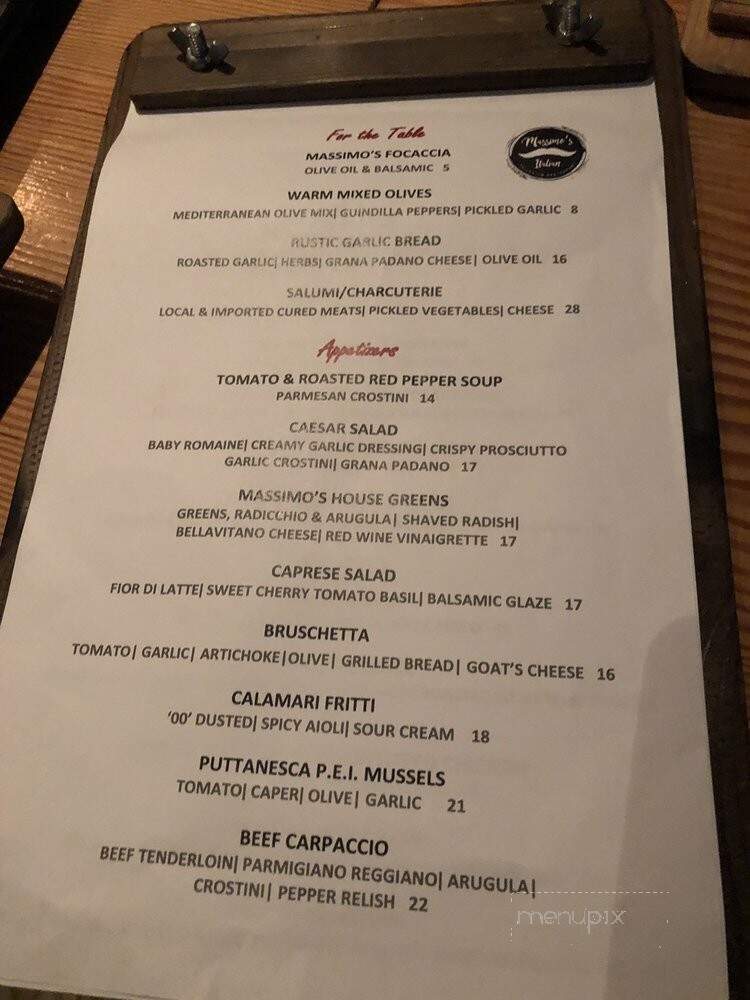 Massimo's Italian Fallsview Restaurant - Niagara Falls, ON menu_pic