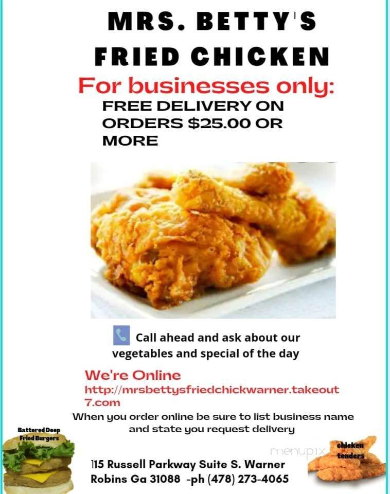 Mrs. Betty's Fried Chicken Restaurant - Warner Robins, GA