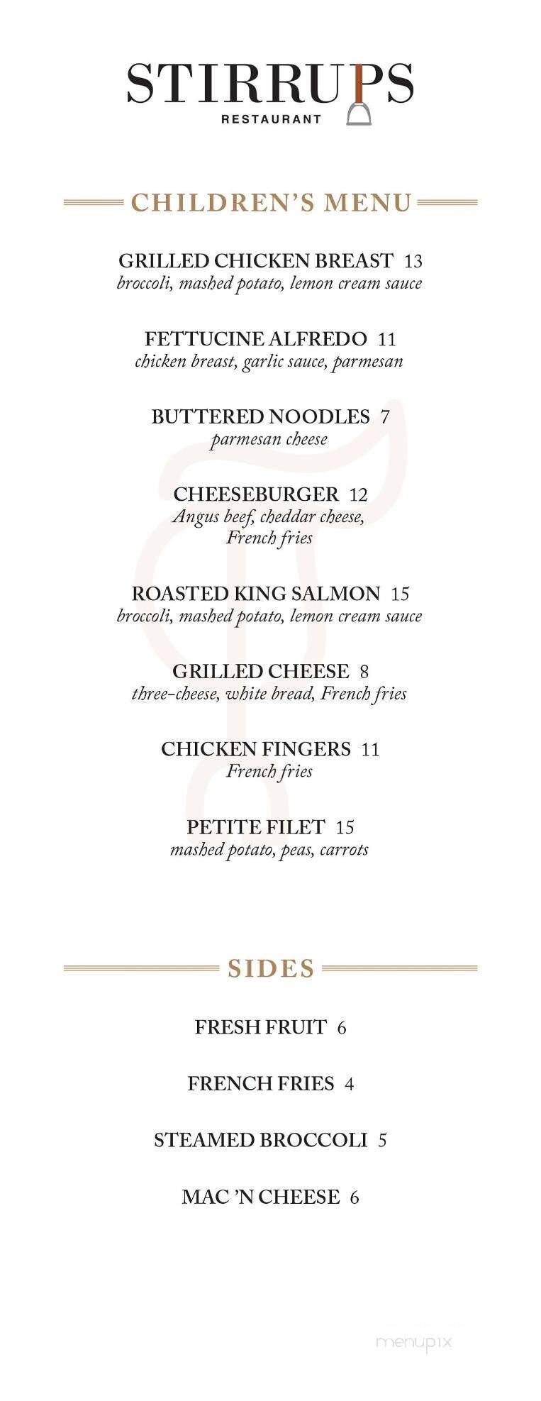 Stirrups - Ocala, FL menu_pic