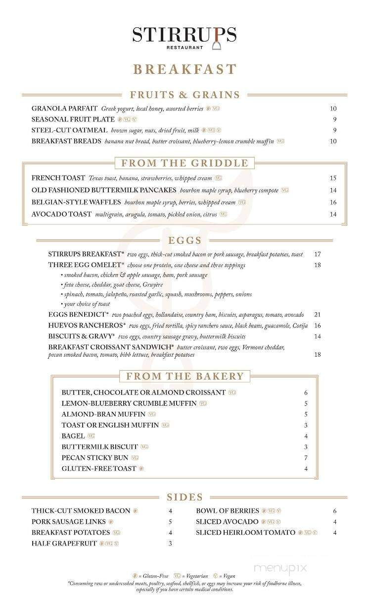 Stirrups - Ocala, FL menu_pic