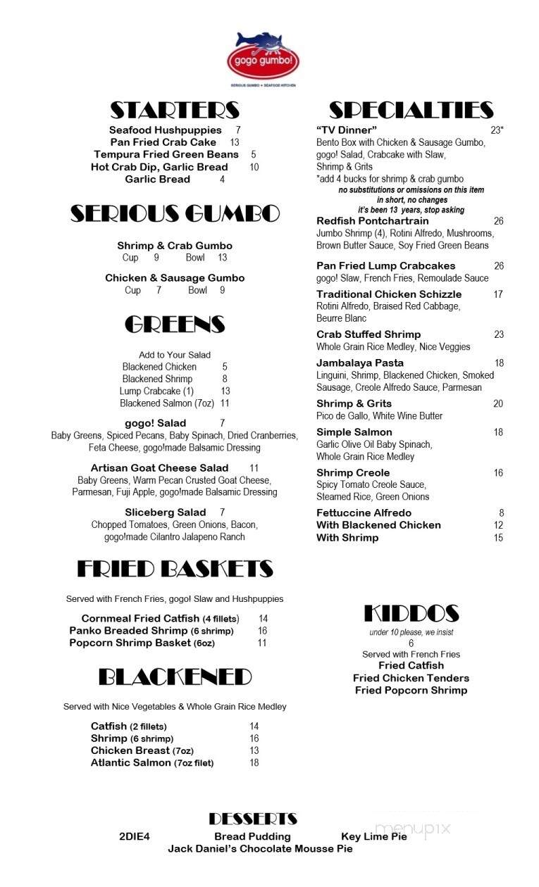 Gogo Gumbo! - Boyd, TX menu_pic