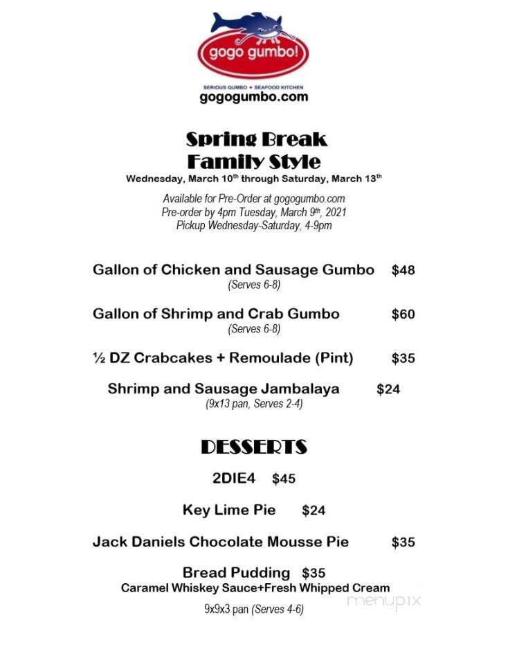 Gogo Gumbo! - Boyd, TX menu_pic