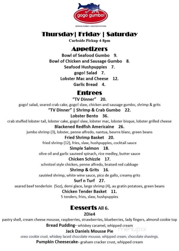 Gogo Gumbo! - Boyd, TX menu_pic