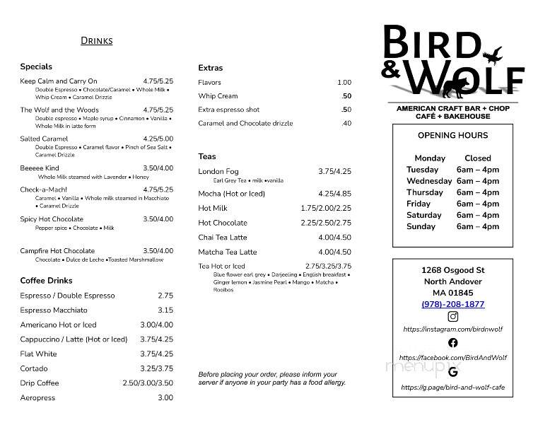 Bird & Wolf Cafe + Bakehouse - North Andover, MA