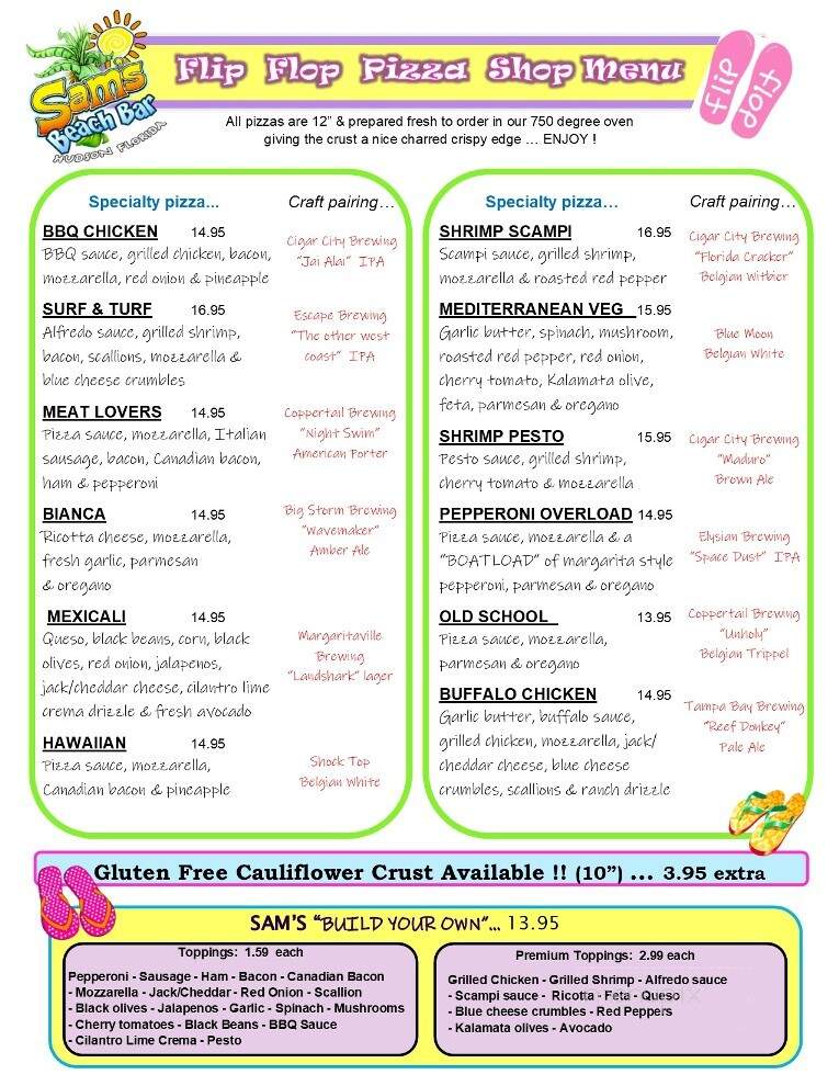 Sam's Hudson Beach Restaurant - Hudson, FL menu_pic