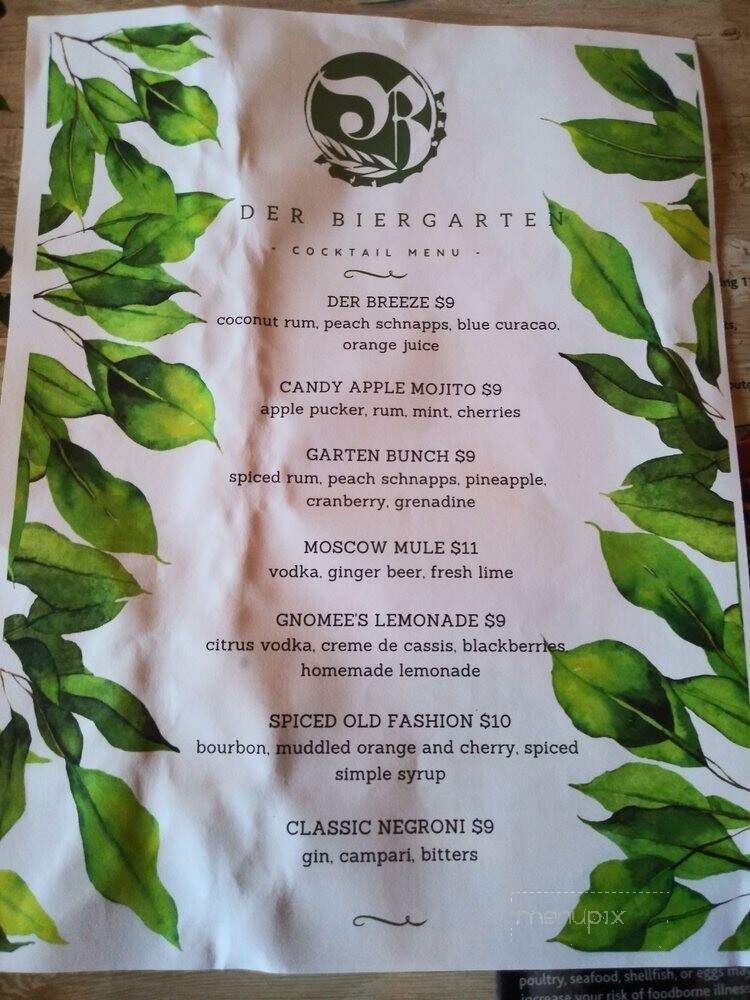 Der Biergarten - Cary, NC menu_pic
