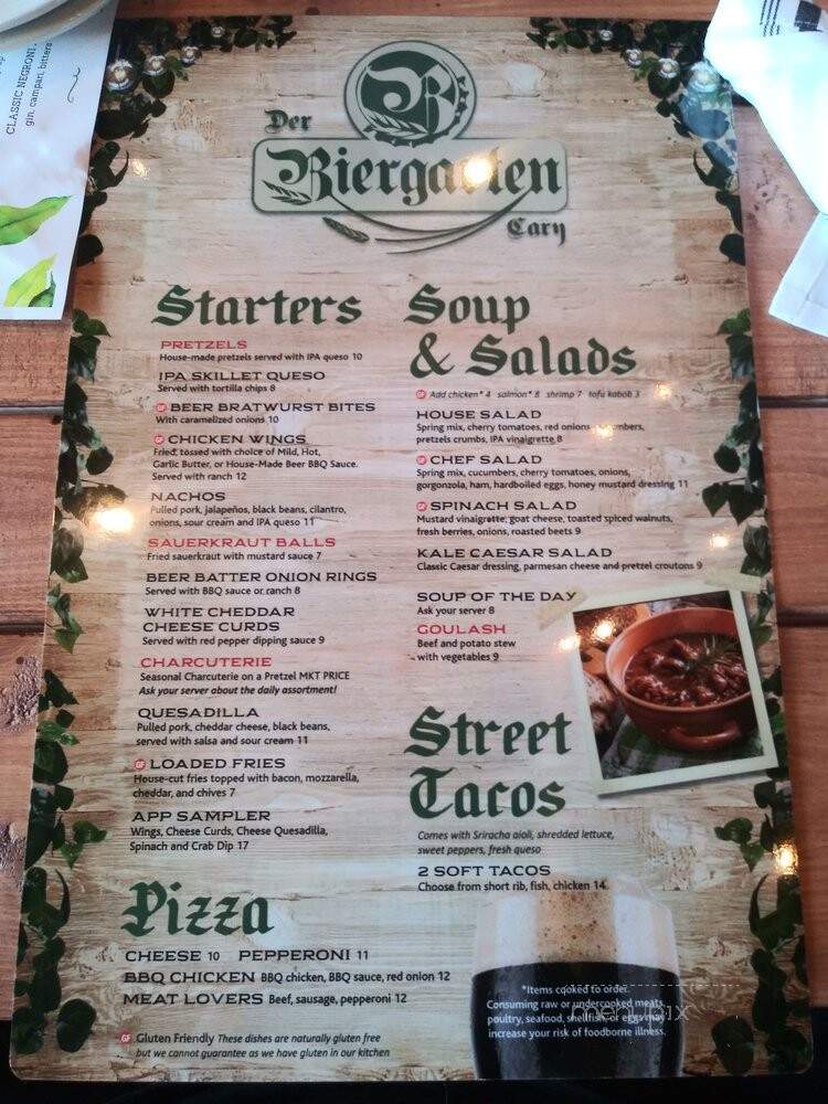 Der Biergarten - Cary, NC menu_pic