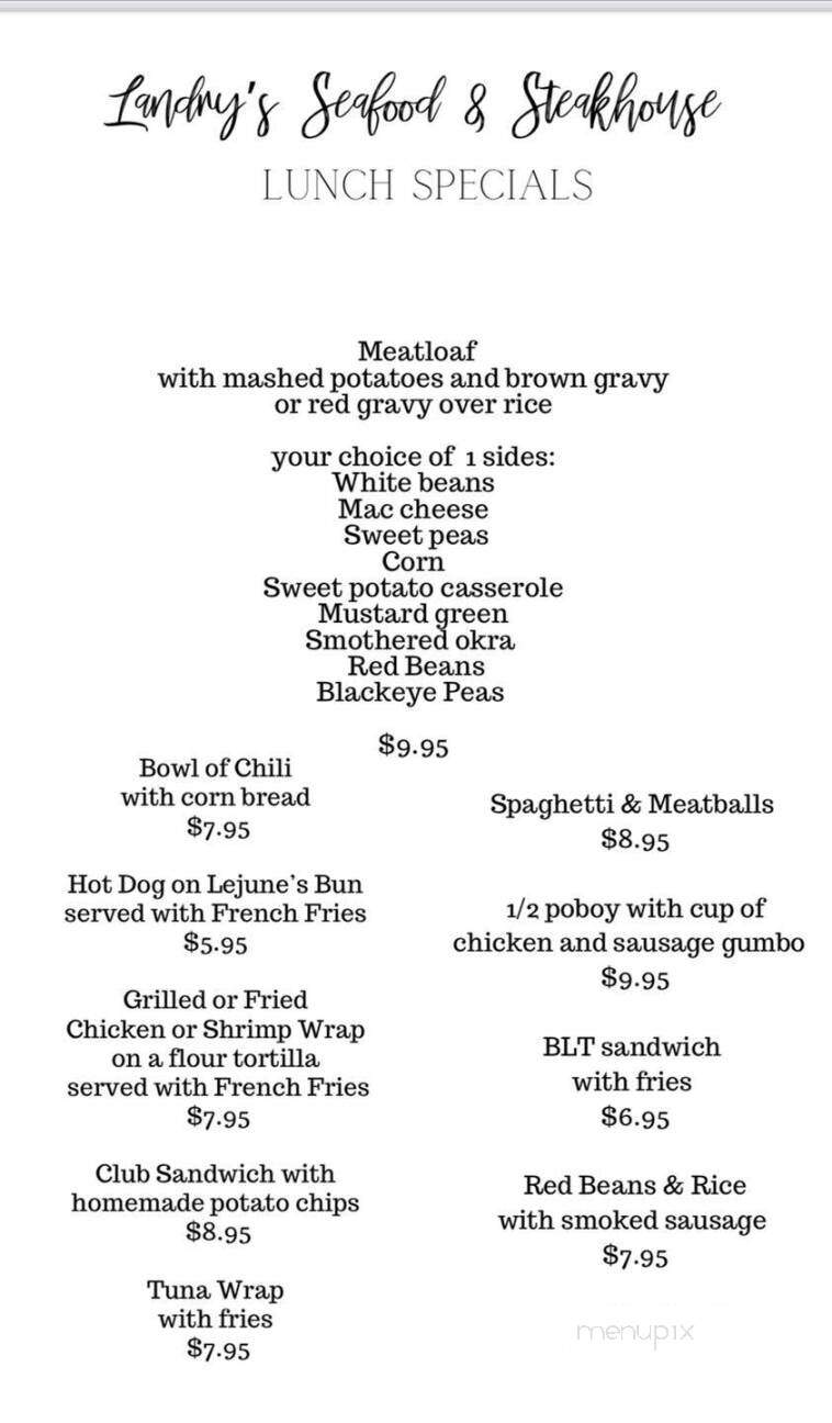 Landry's Seafood Of Jeanerette - Jeanerette, LA menu_pic
