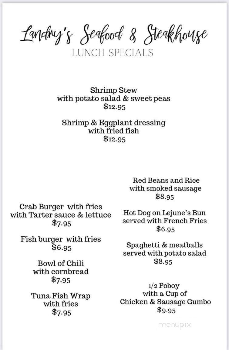 Landry's Seafood Of Jeanerette - Jeanerette, LA menu_pic