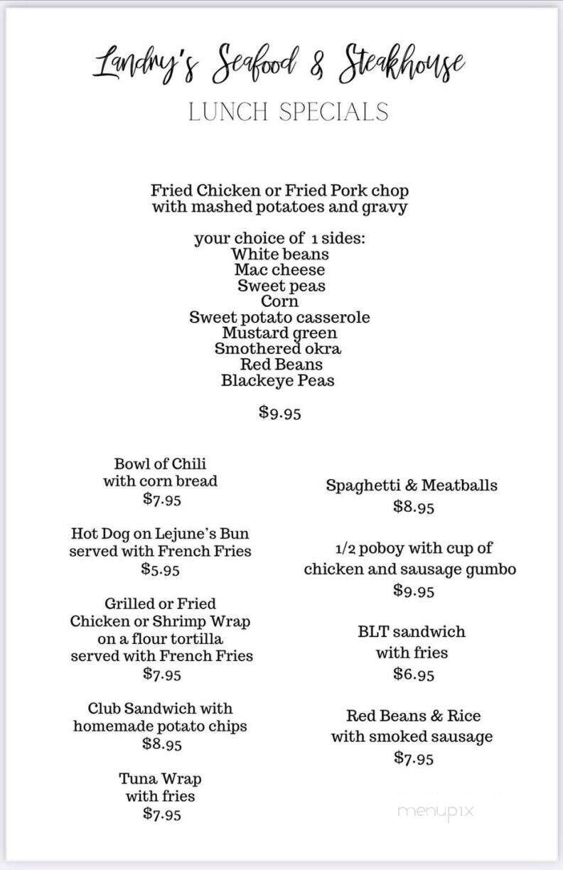 Landry's Seafood Of Jeanerette - Jeanerette, LA menu_pic